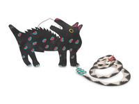 Rattle Snake, 1988 and Dog, 1986 (two works)