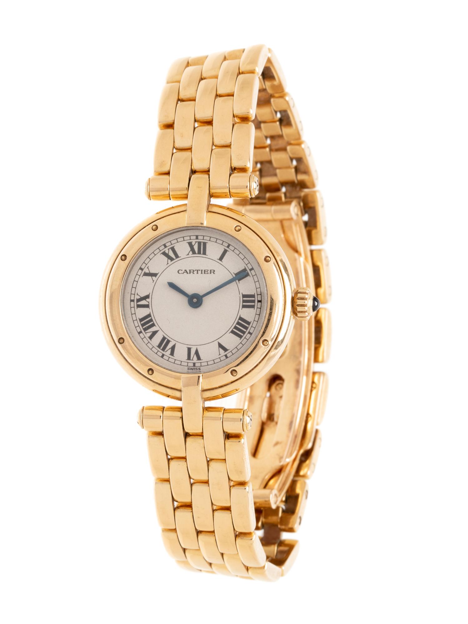 CARTIER, 18K YELLOW GOLD 'VENDOME' WRISTWATCH