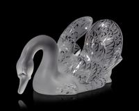 A Pair of Lalique Miroir Cygnes Centerpieces