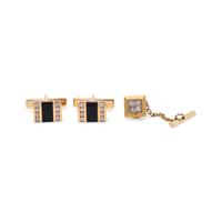 COLLECTION OF YELLOW GOLD AND DIAMOND ACCESSORIES