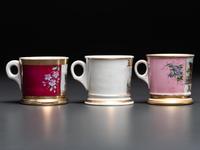 Three Open Touring Car Porcelain Occupational Shaving Mugs