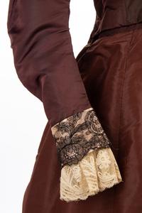 Two Silk Bustle Dresses, 1890s