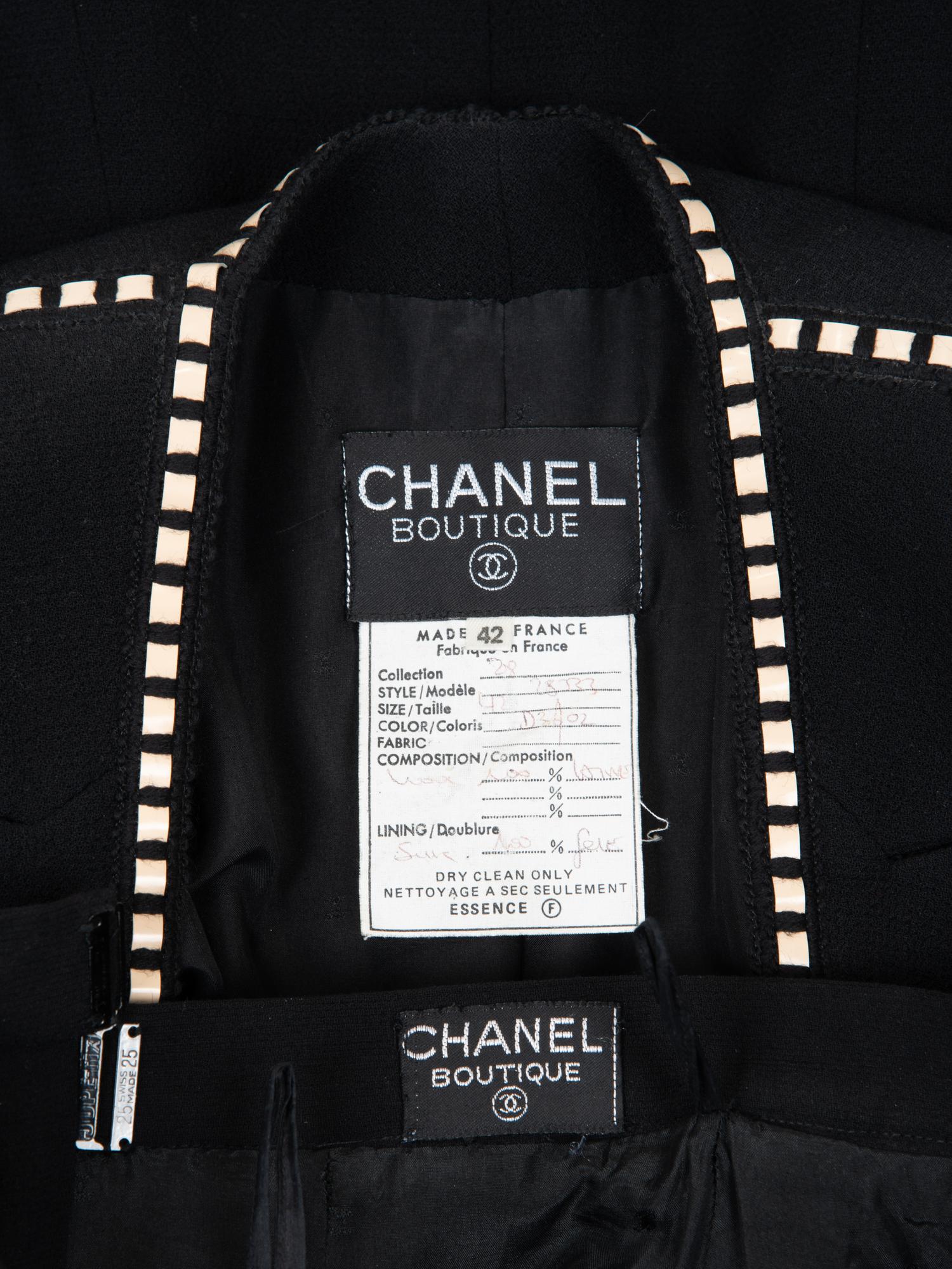 Chanel Wool Two-Piece Skirt Suit with Ribbon Trim, Spring 1992