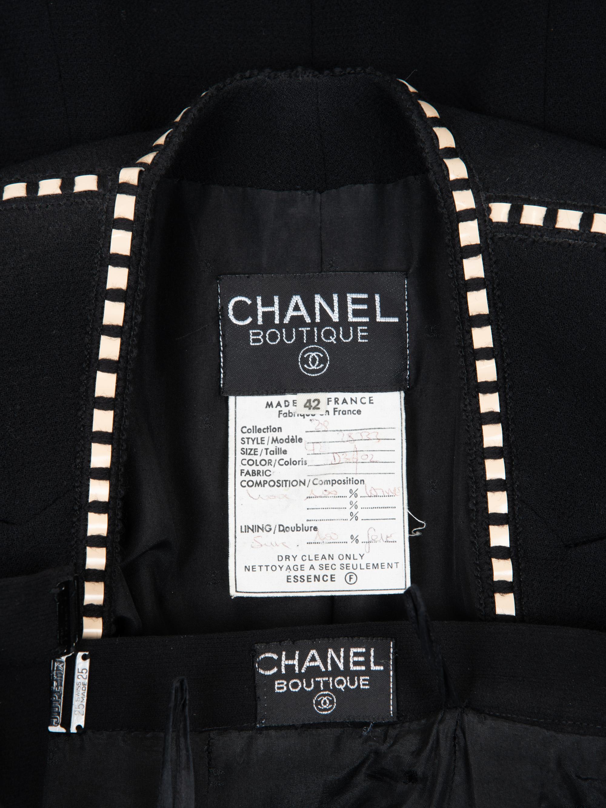 Chanel Wool Two-Piece Skirt Suit with Ribbon Trim, Spring 1992