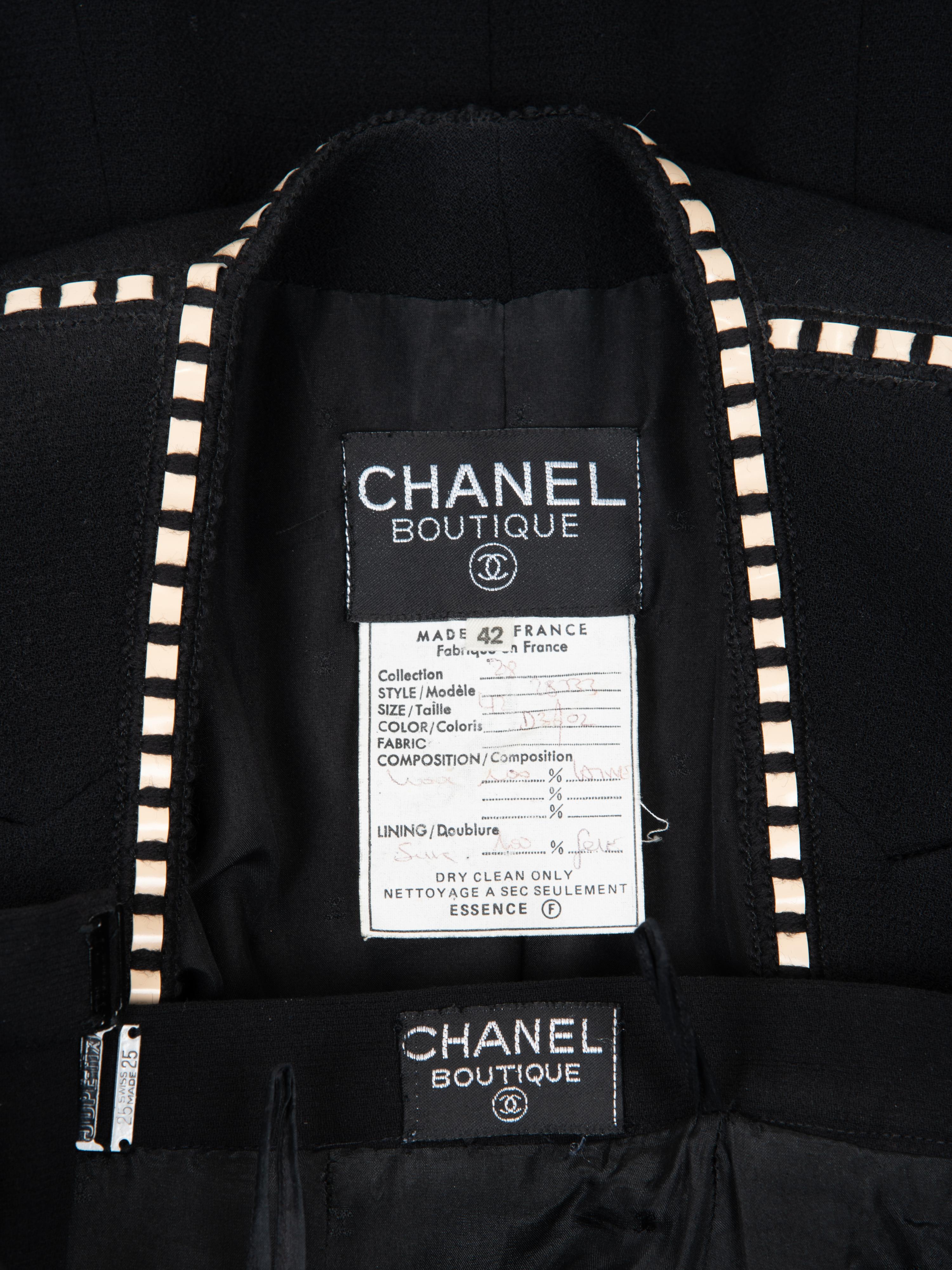 Chanel Wool Two-Piece Skirt Suit with Ribbon Trim, Spring 1992