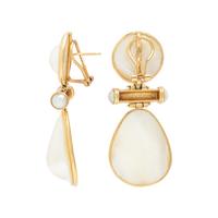 Blister Pearl and Yellow Gold Door Knocker Earrings