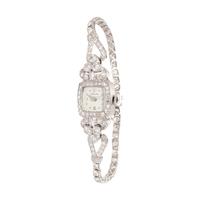 HAMILTON, PLATINUM AND DIAMOND WRISTWATCH