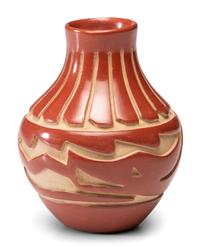 Redware Pottery Jar, with Avanyu