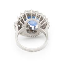 SAPPHIRE, DIAMOND, AND PLATINUM RING