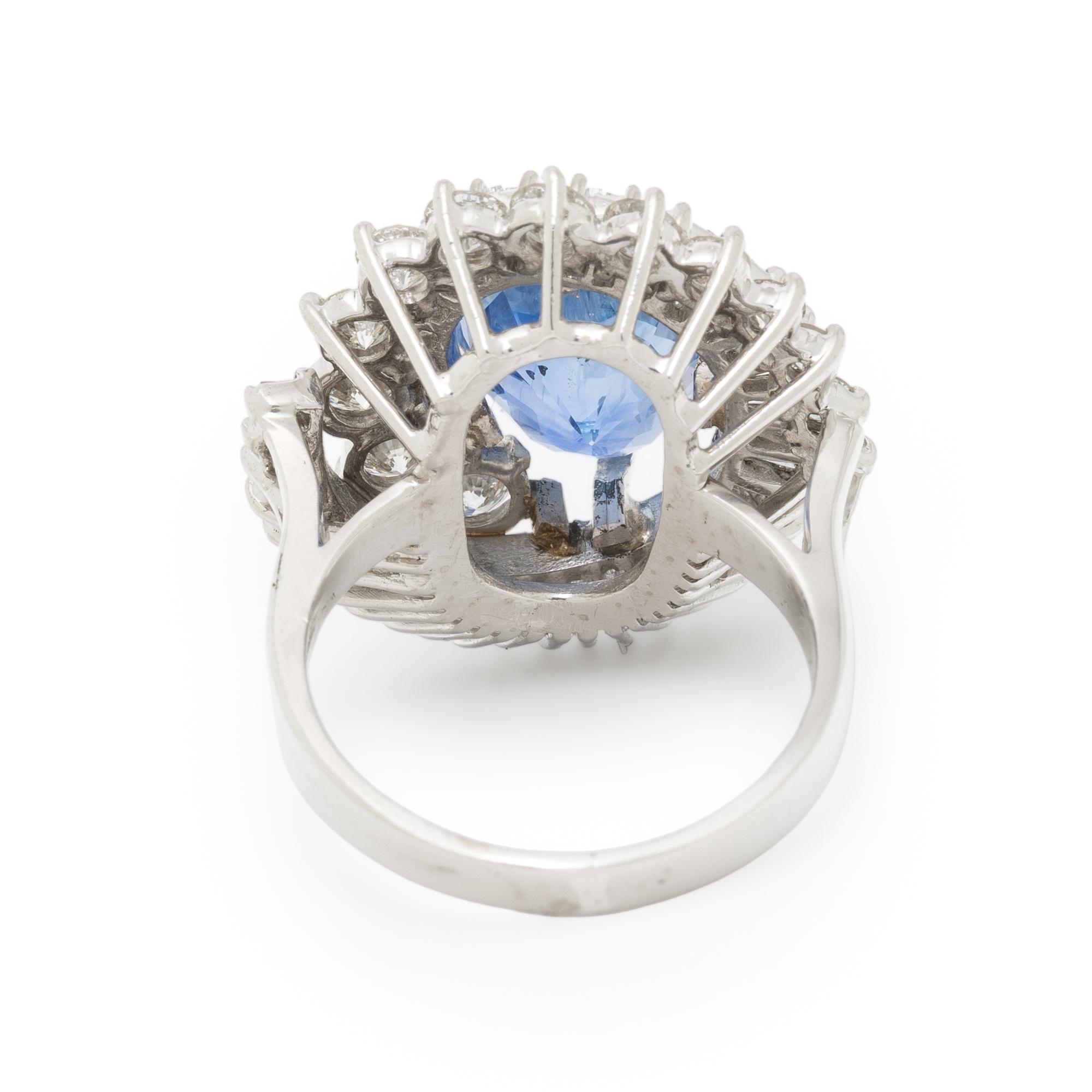 SAPPHIRE, DIAMOND, AND PLATINUM RING