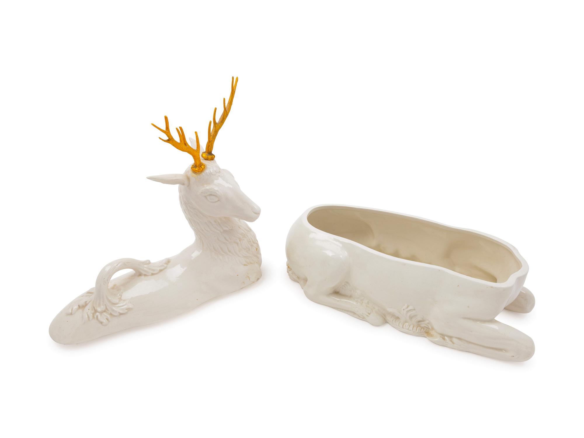 A Mottahedeh Porcelain Stag