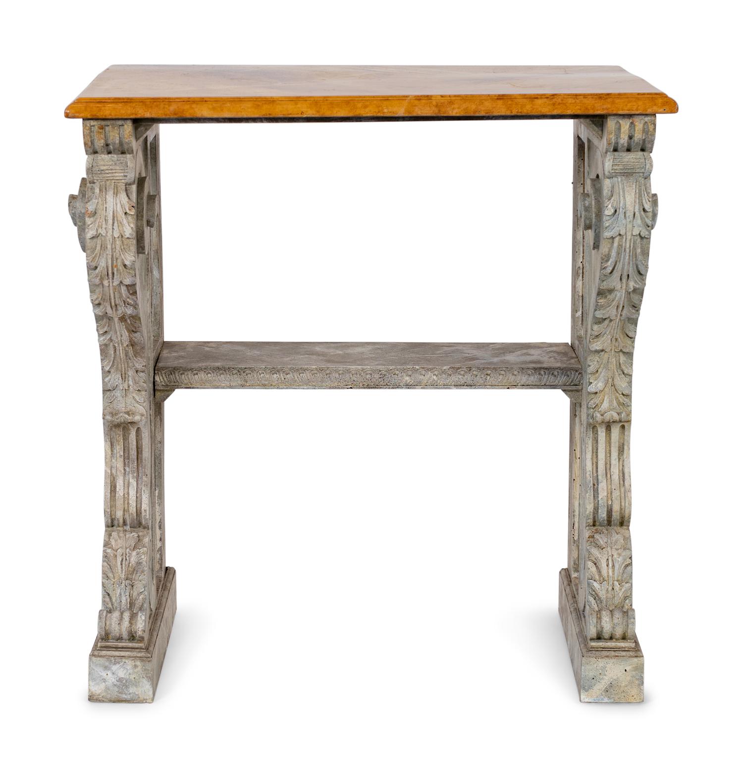 A Decorative Faux Marble Console Table — 20TH CENTURY