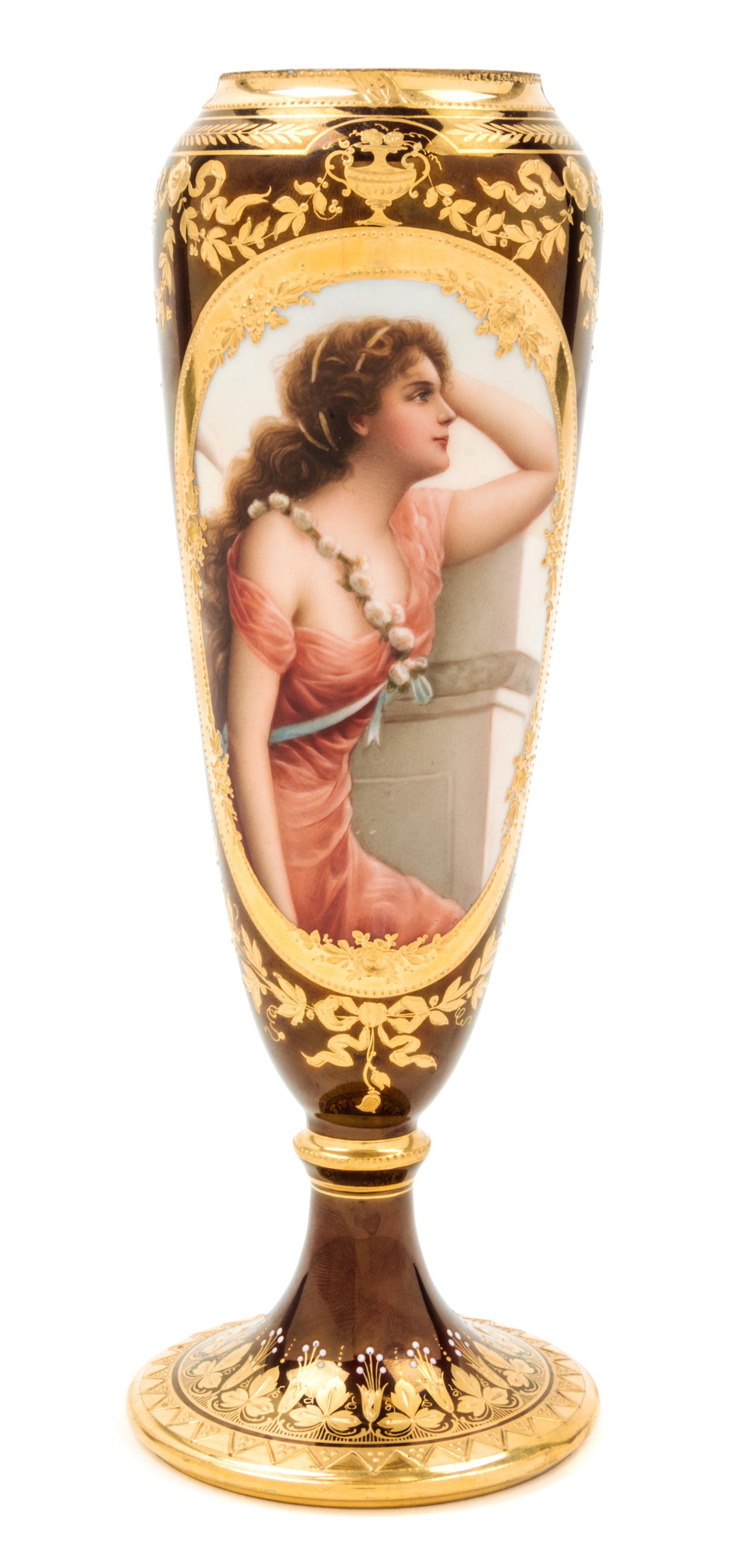 A Vienna Porcelain Vase Height 8 3/4 inches. — 19TH/20TH CENTURY