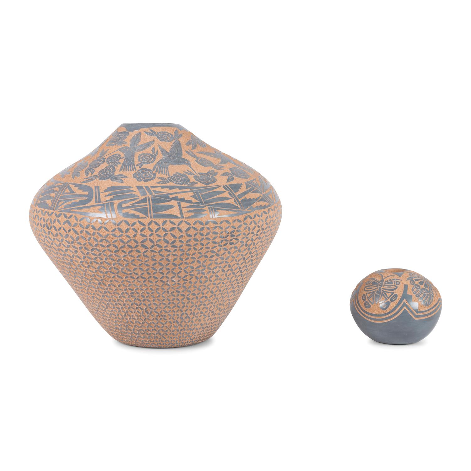 Jemez Sgraffito Pottery Jars