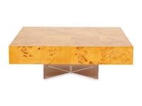 Two Burlwood and Lucite Coffee Tables by Jonathan Adler