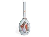 A Chinese Famille Rose Porcelain 'Zhong Kui' Bottle Vase