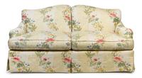A Pair of Custom Upholstered Two-Seat Sofas Height 35 x width 65 x depth 29 inches.