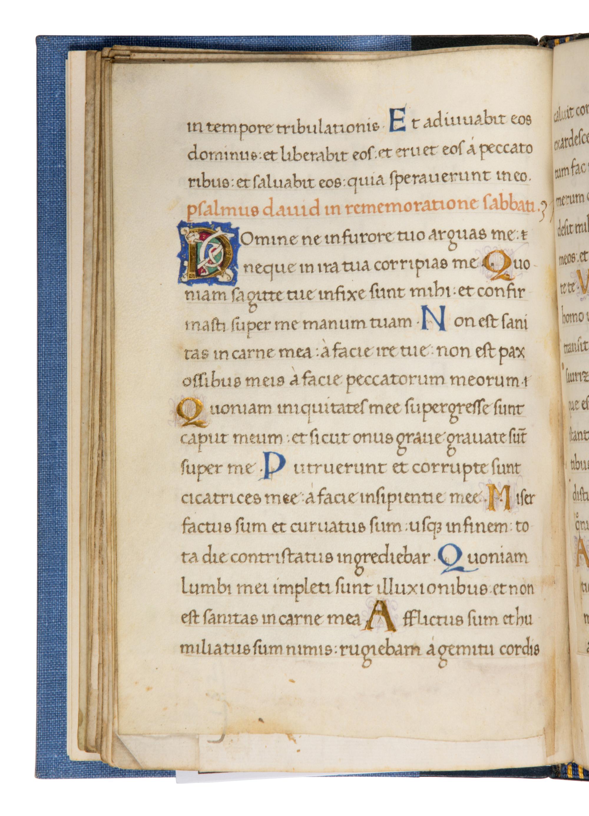 Psalter (fragment) in Latin, illuminated manuscript on parchment [Italy, Naples, c. 1460]