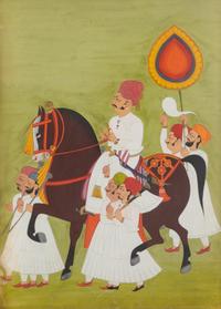 An Indian Miniature Painting 12 3/4 x 9 1/2 inches (image). — 19TH CENTURY