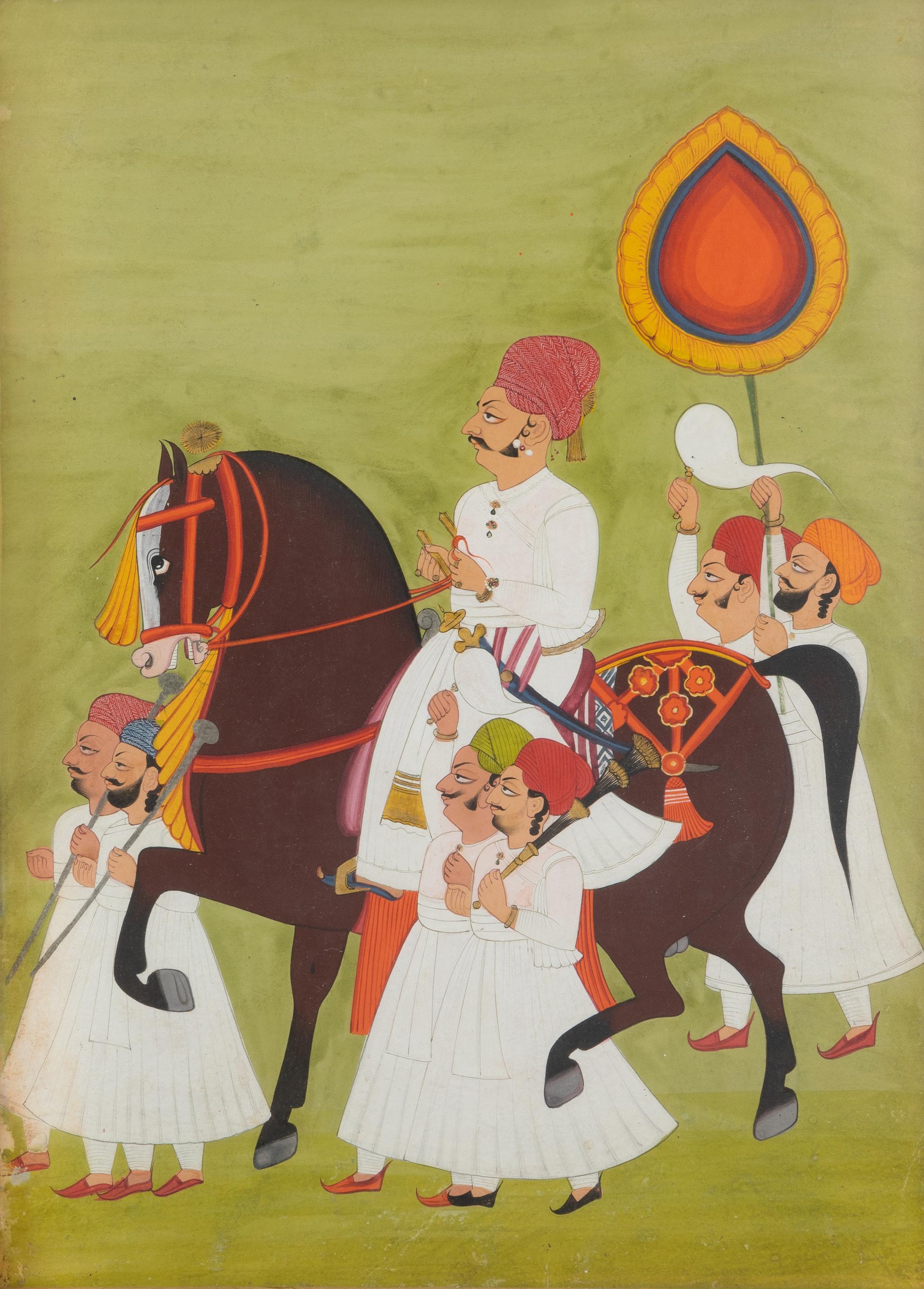 An Indian Miniature Painting 12 3/4 x 9 1/2 inches (image). — 19TH CENTURY