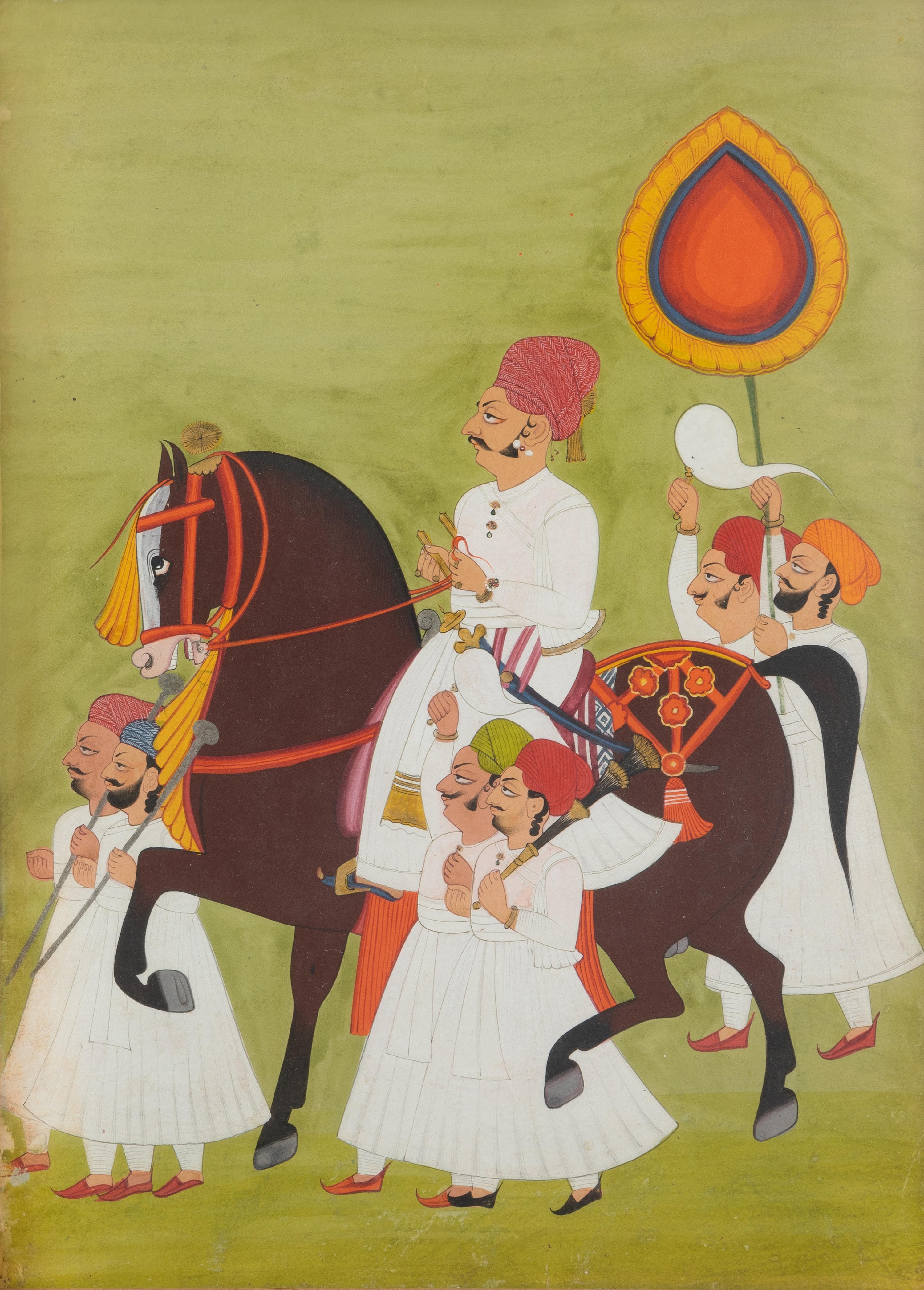 An Indian Miniature Painting 12 3/4 x 9 1/2 inches (image). — 19TH CENTURY
