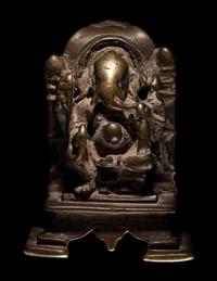 An Indian Brass Altar of Ganesha