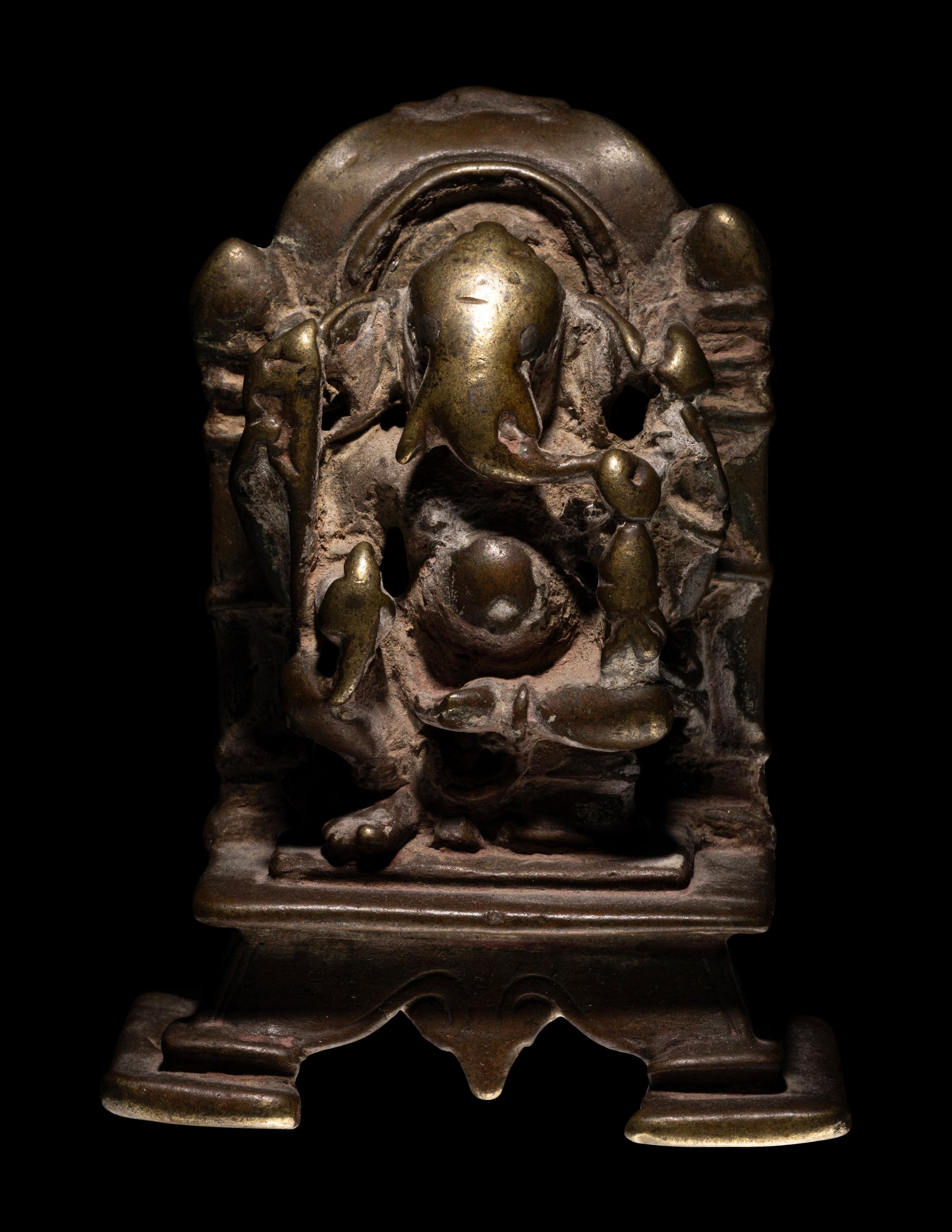 An Indian Brass Altar of Ganesha