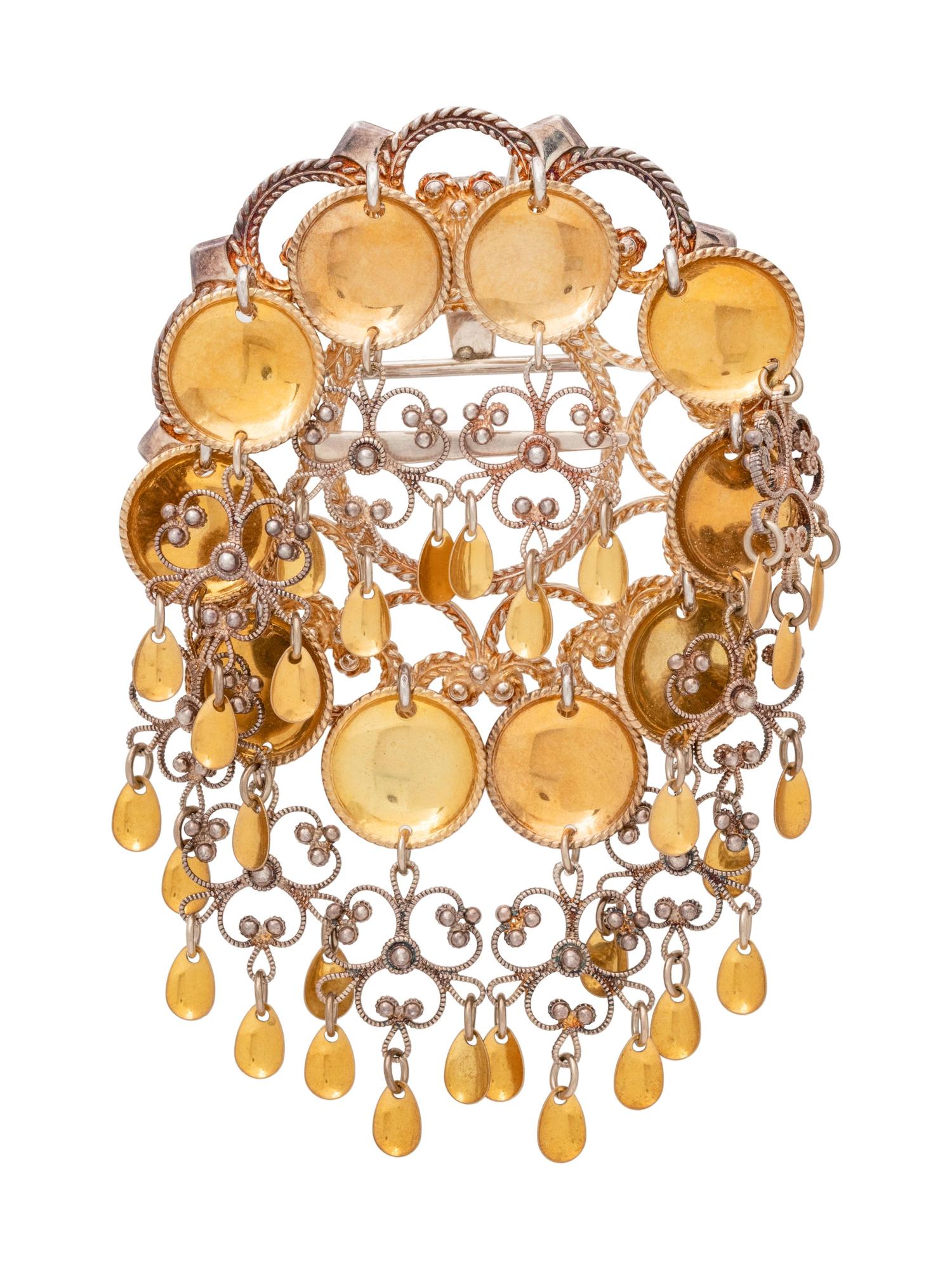 A Silver and Gold Plated 'Solje' Wedding Pendant/Brooch,