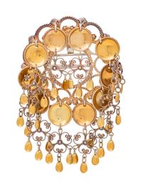 A Silver and Gold Plated 'Solje' Wedding Pendant/Brooch,