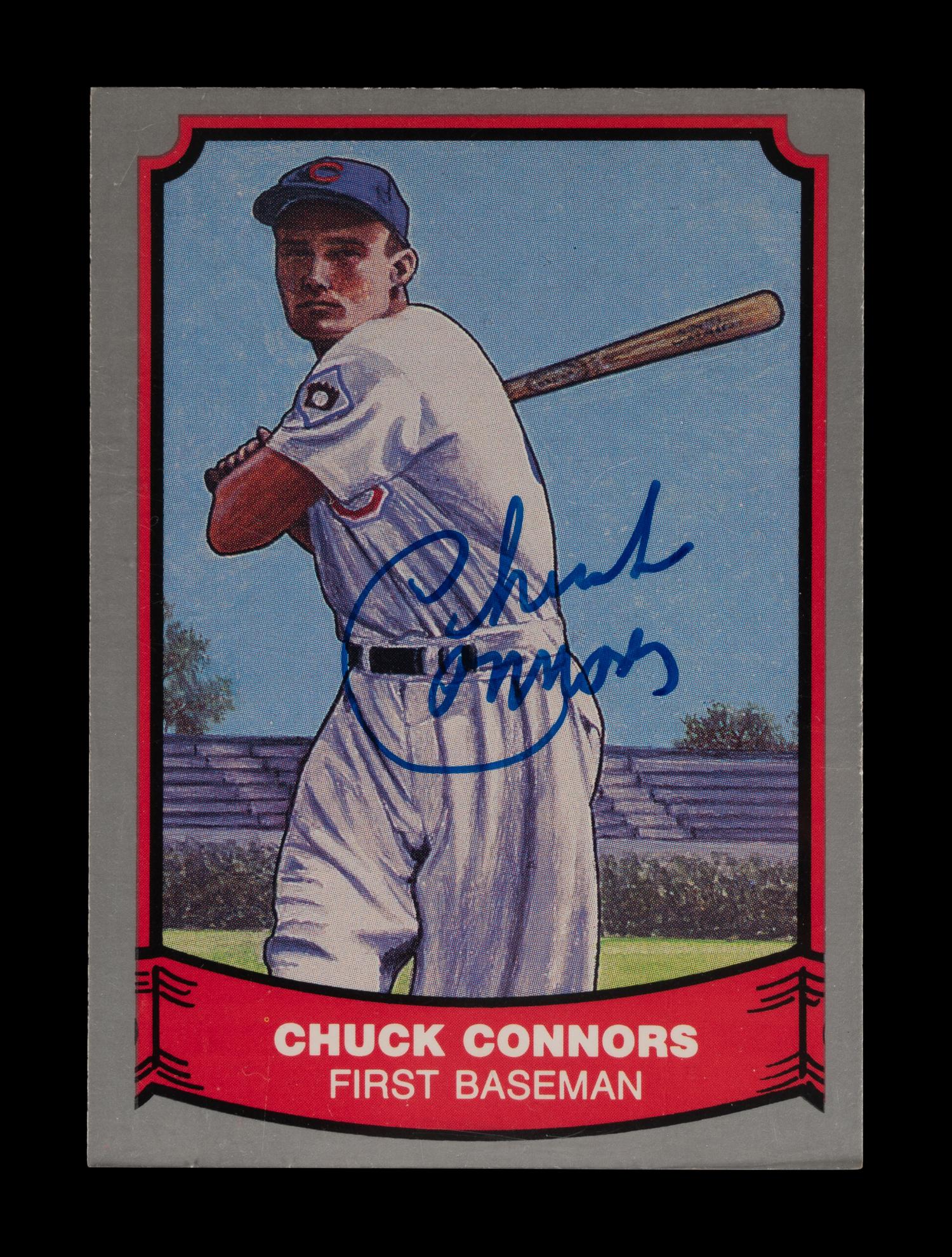 A 1988 Pacific Chuck Connors The Rifleman Signed Autograph Baseball Card No. 71 (Beckett Authentication Services Certified)