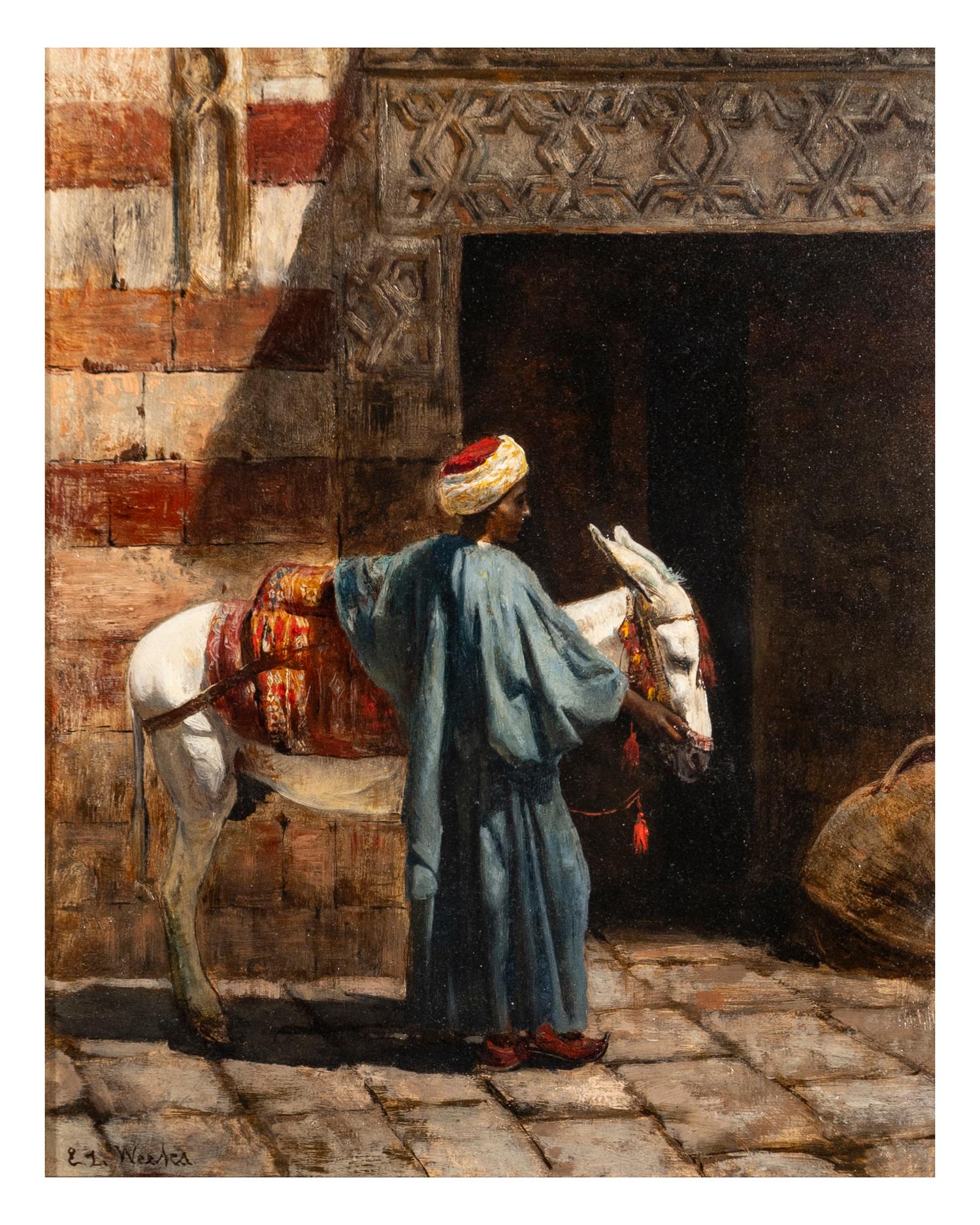 Man Leading a Donkey