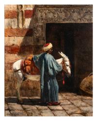 Man Leading a Donkey