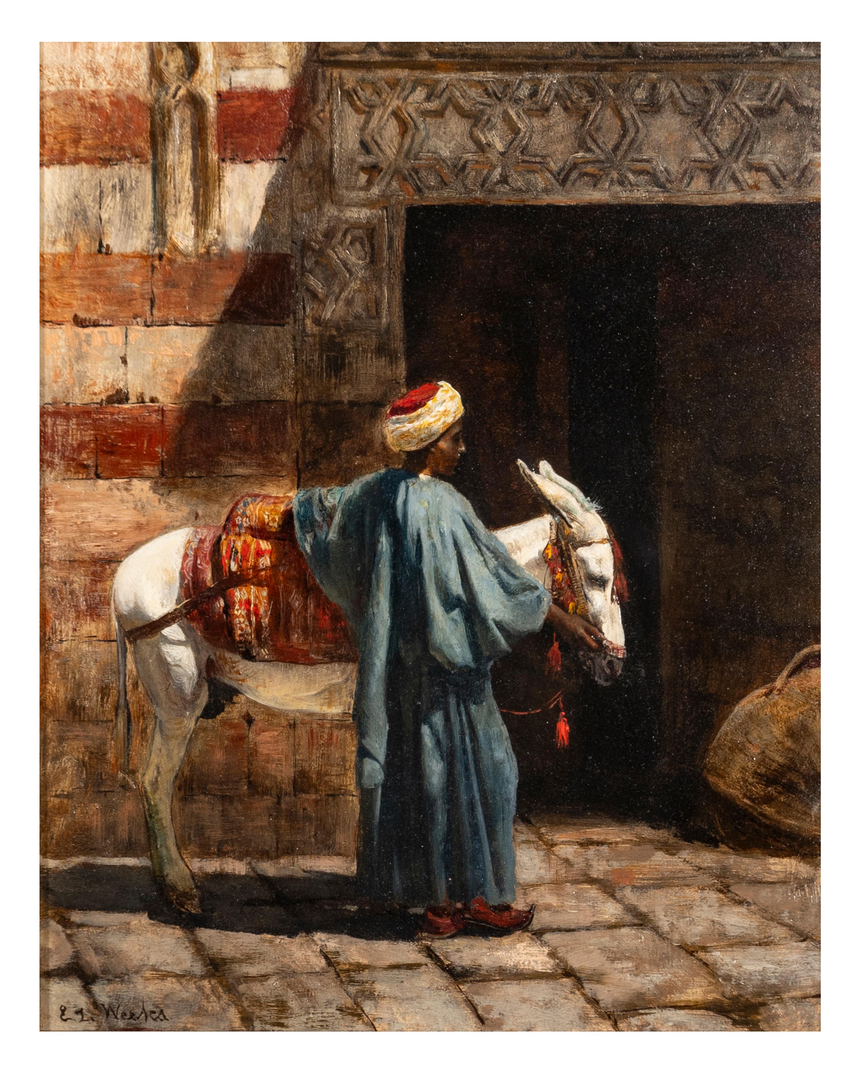 Man Leading a Donkey