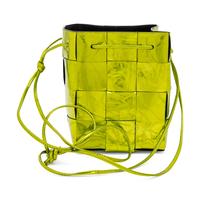 Bottega Veneta, Metallic Green Small Bucket Bag