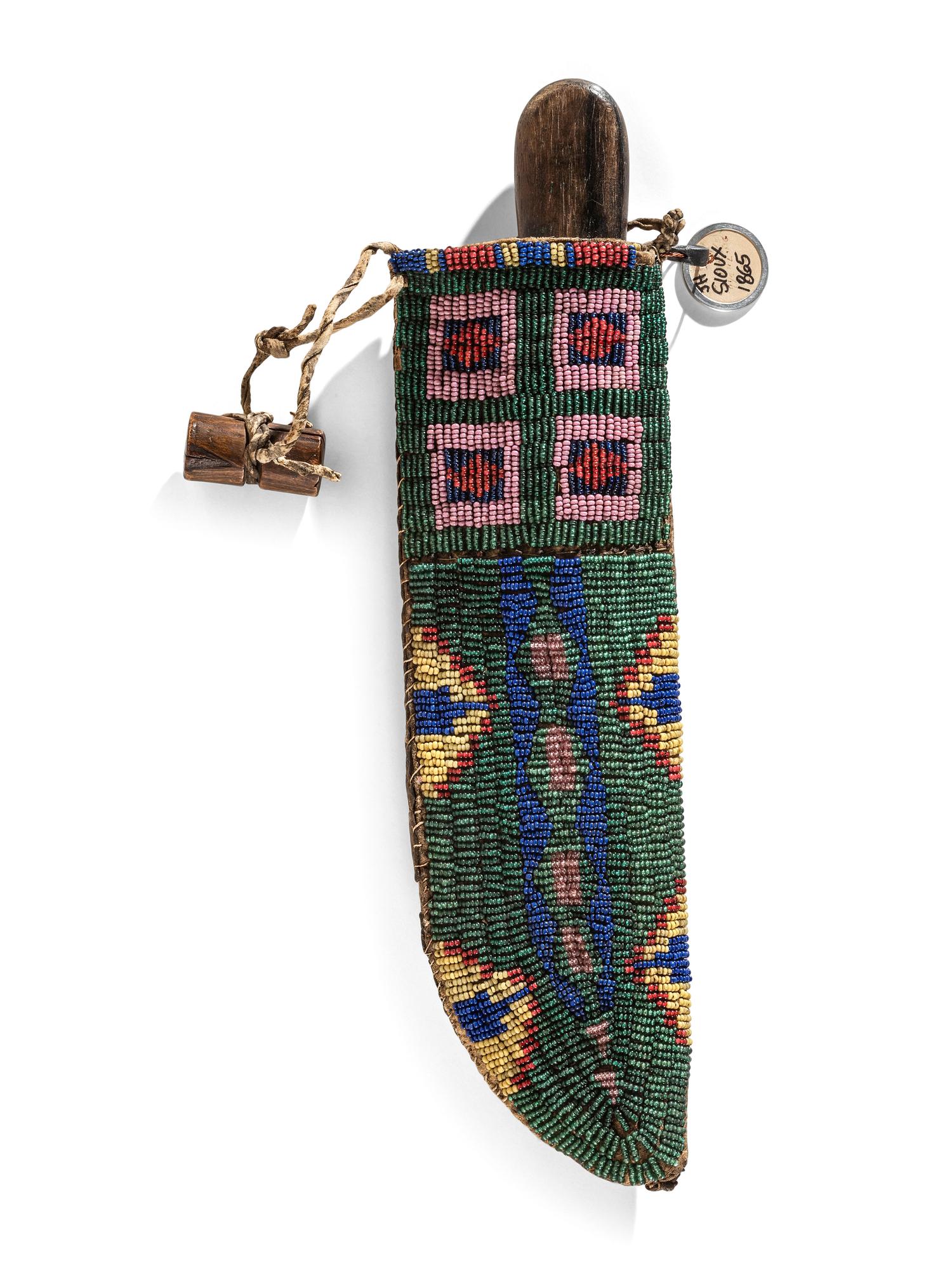 Sioux Beaded Hide Knife Sheath