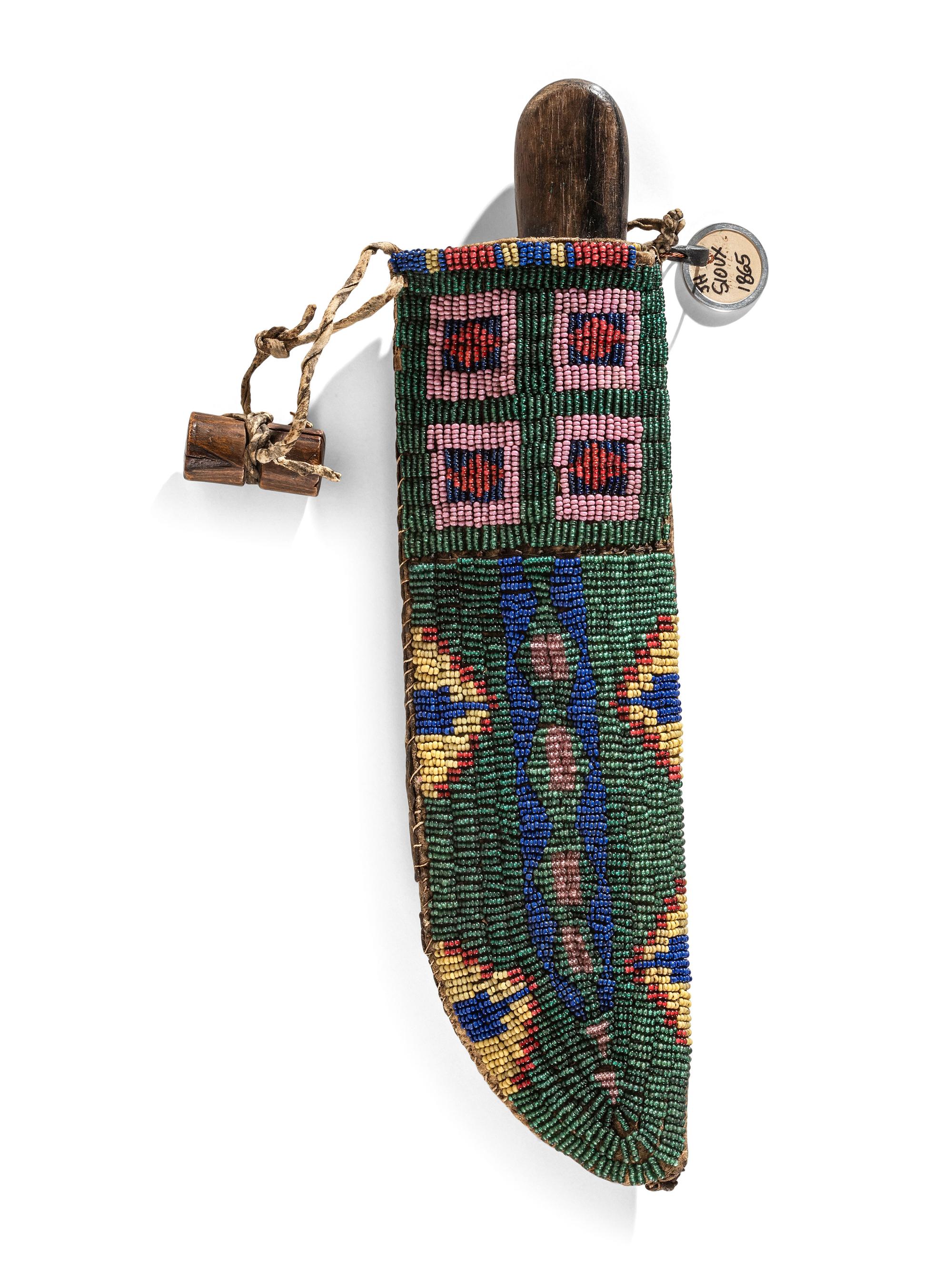 Sioux Beaded Hide Knife Sheath