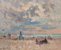 Temps doux, sur la plage, au printemps