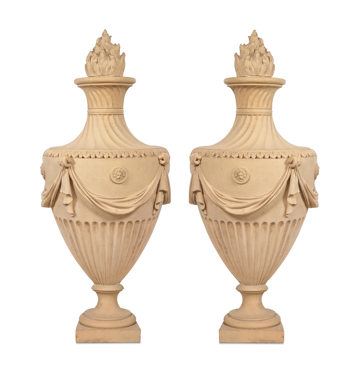A Pair of Thomason Cudworth Terracotta Urn Finials
