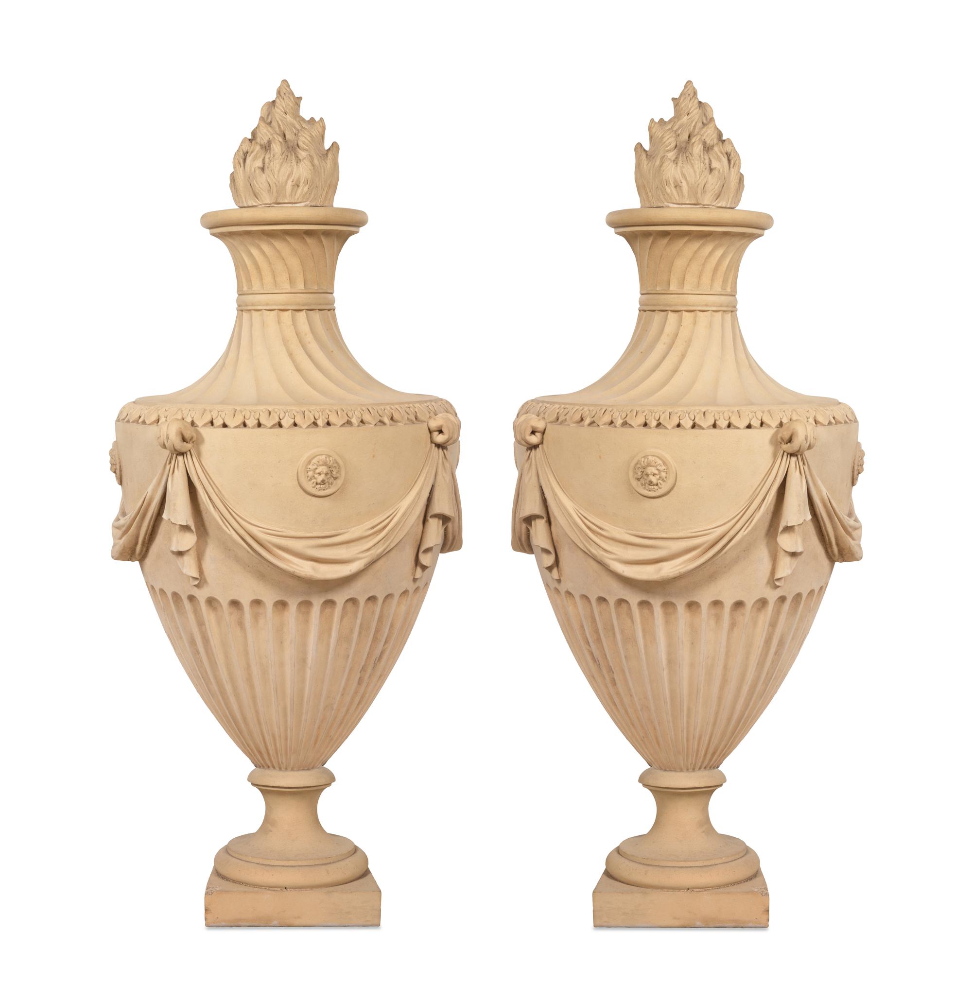 A Pair of Thomason Cudworth Terracotta Urn Finials