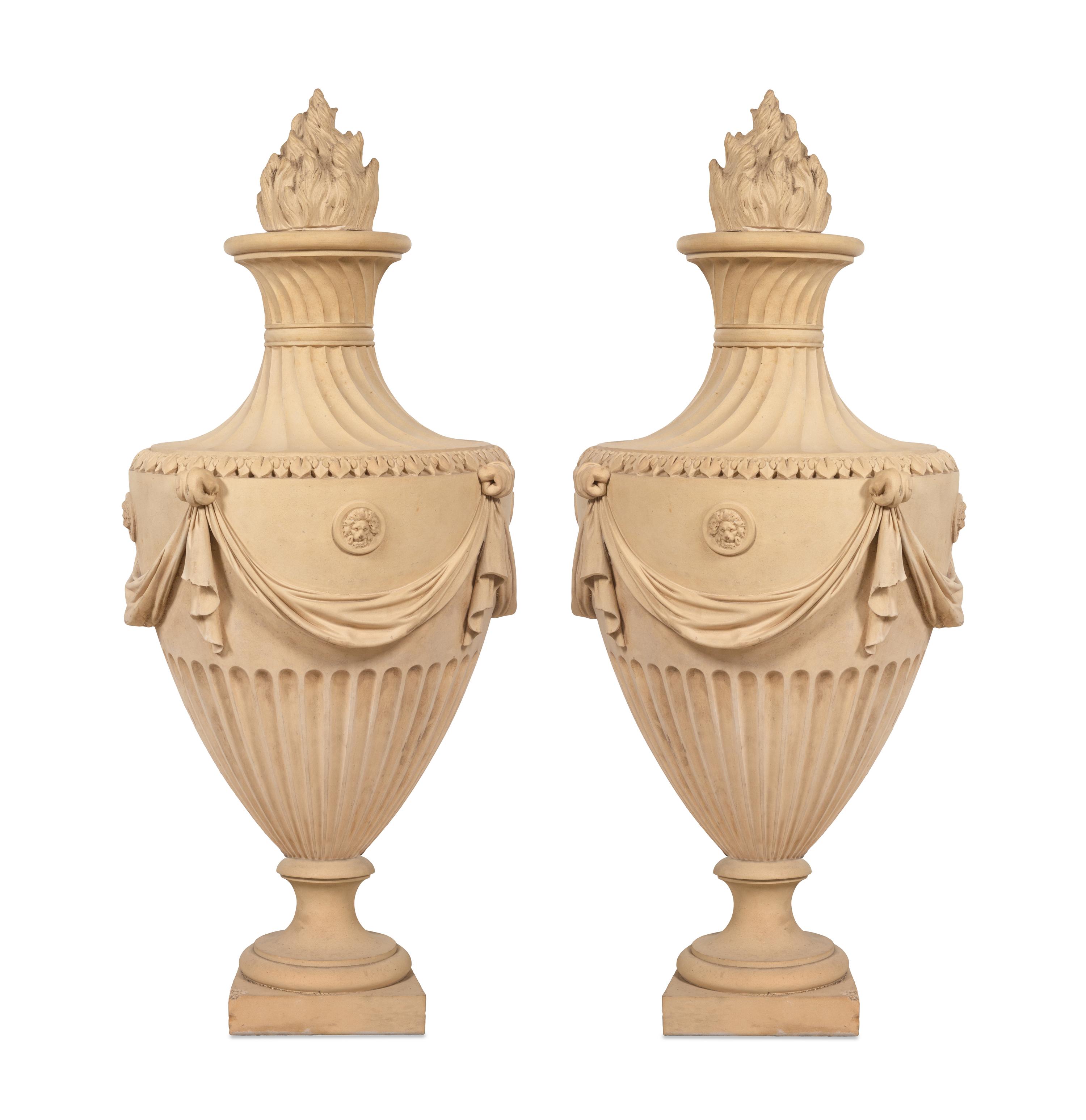 A Pair of Thomason Cudworth Terracotta Urn Finials