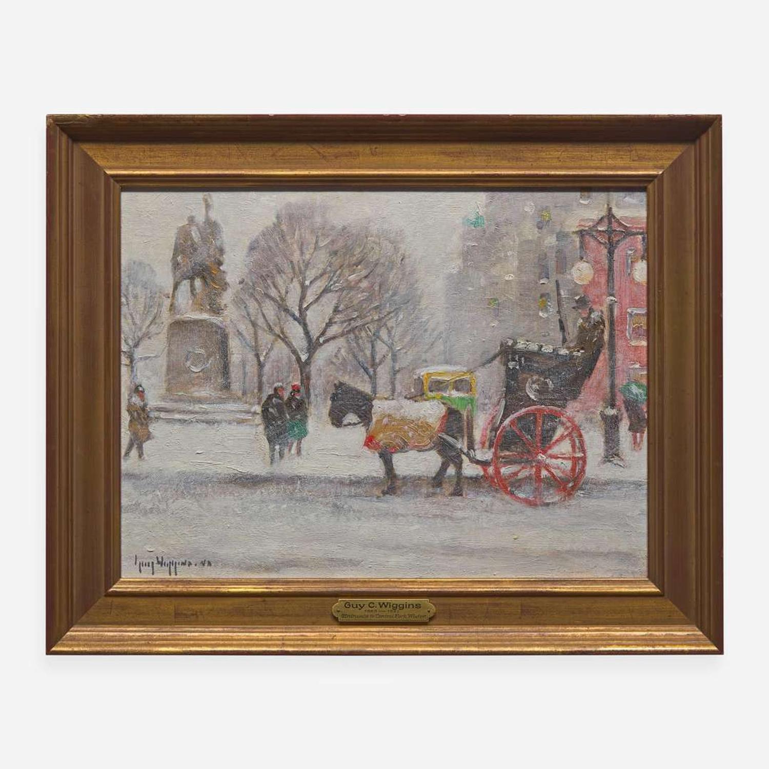 Guy Carleton Wiggins (American, 1883–1962) Entrance to Central Park, Winter