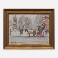 Guy Carleton Wiggins (American, 1883–1962) Entrance to Central Park, Winter