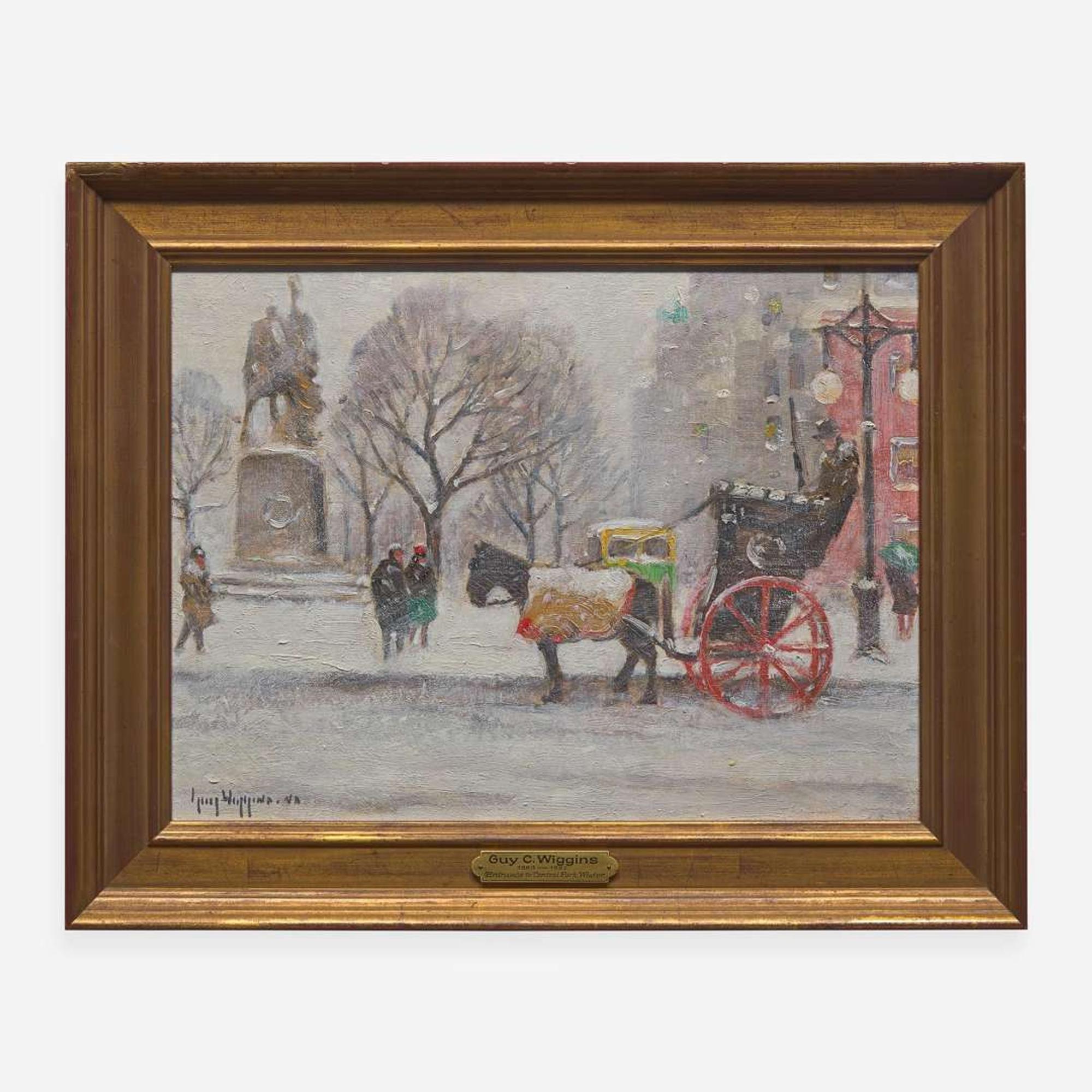 Guy Carleton Wiggins (American, 1883–1962) Entrance to Central Park, Winter