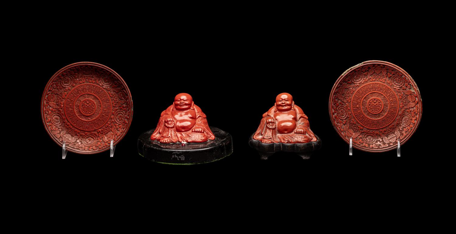 Four Chinese Red Lacquer Wares