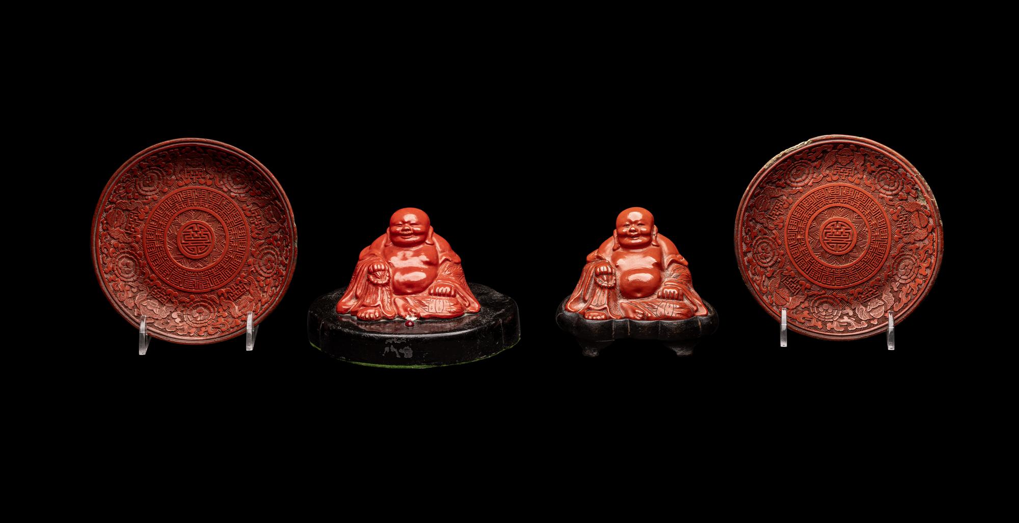 Four Chinese Red Lacquer Wares