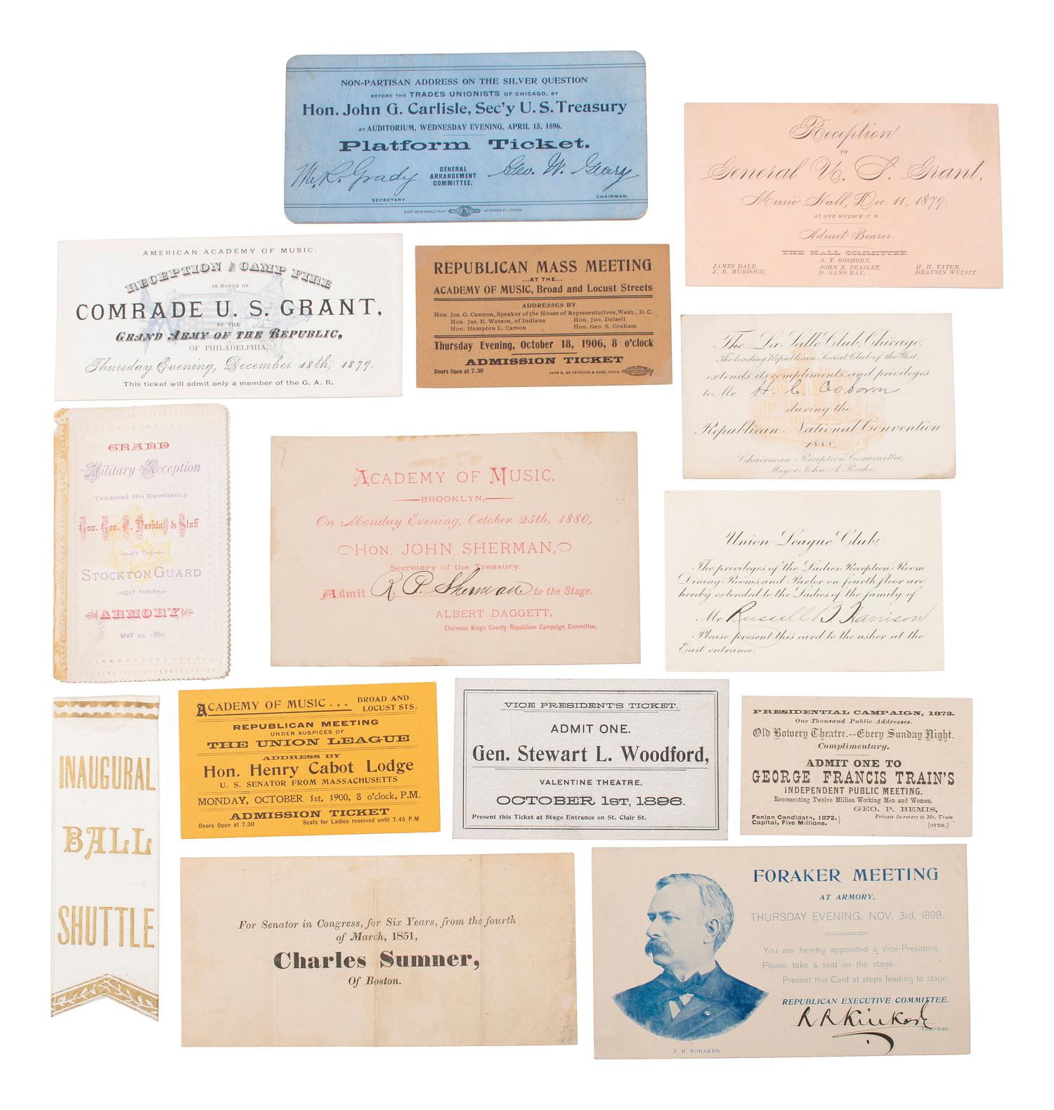 [REPUBLICAN PARTY]. Photographs and ephemera related to the Republican party in the 19th century.