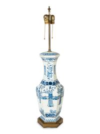 A Chinese Export Porcelain Vase Mounted as a Lamp