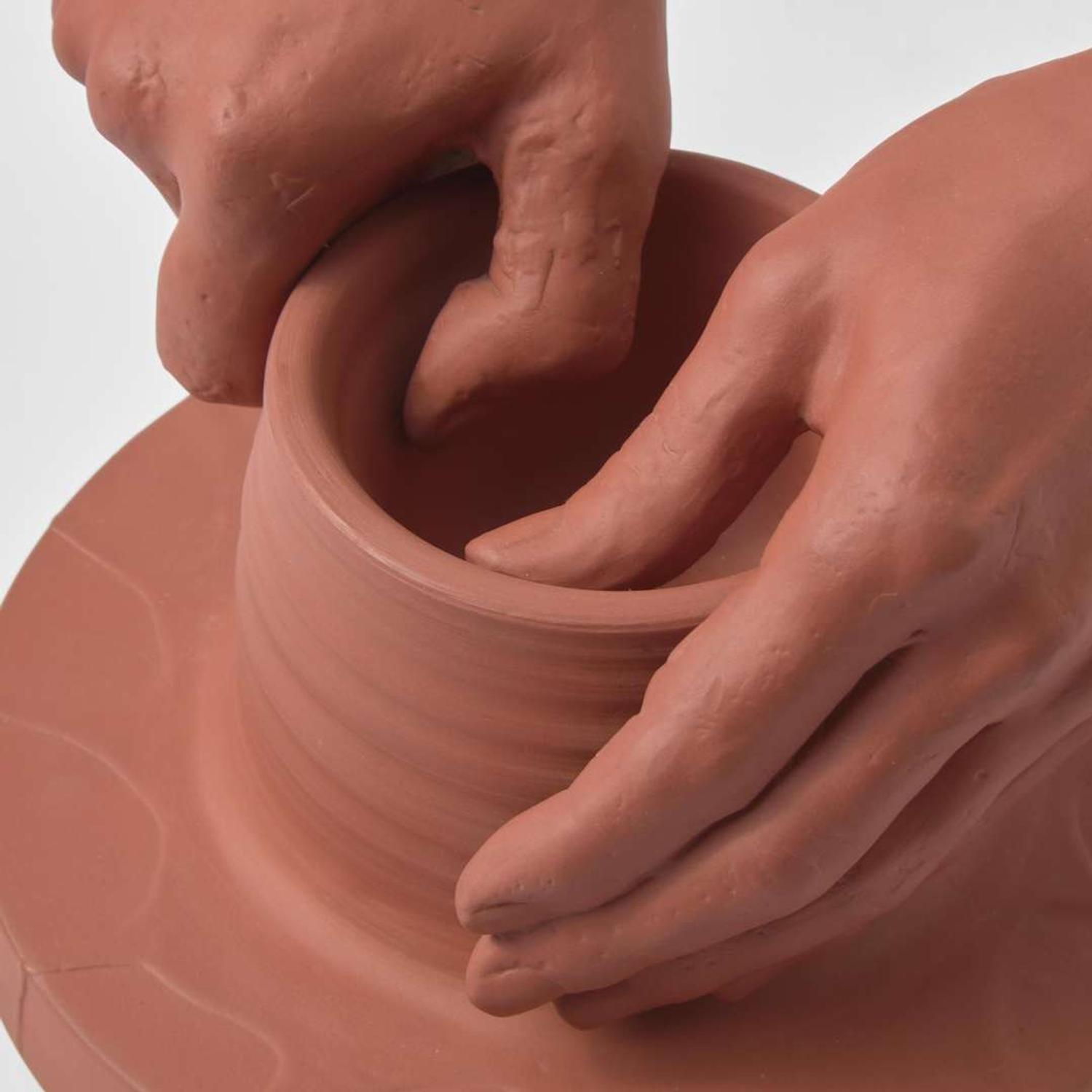 A Wedgwood Sculpture "The Hands of a Potter" Designed by Colin Melbourne UK, 1978