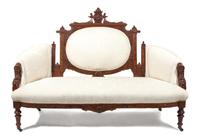 A Victorian Burlwood Parlor Suite Width of first 63 inches. — 19TH CENTURY, ATTRIBUTED TO JOHN JELLIFF