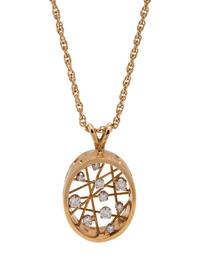 YELLOW GOLD AND DIAMOND PENDANT/NECKLACE